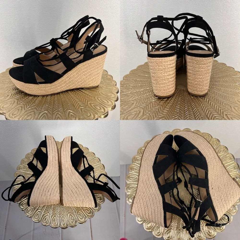 NWOT Sun + Stone Womens SSTIINSLEYY Faux Suede‎ Dressy Wedge Heels 8.5